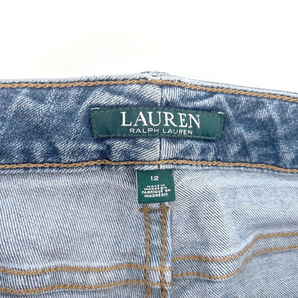 lrl ralph lauren denim modern straight curvy blue jeans women's 12 medium wash - Picture 6 of 12